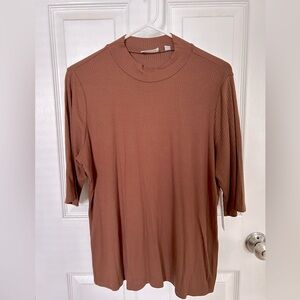 Cyrus Brown Short Sleeve Mock neck top